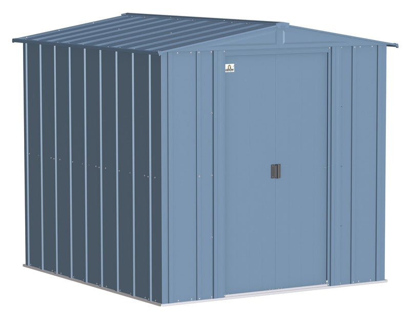 Classic Galvanized Steel Storage Shed, Blue Grey, 6-ft x 7-ft P8M0