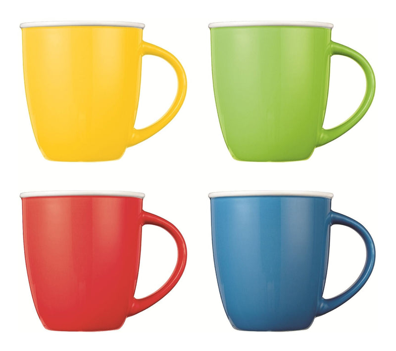 Easton Ceramic Mug Set, 13.5-oz, Assorted Colours, 4-pc, Dishwasher and Microwave Safe M0R2