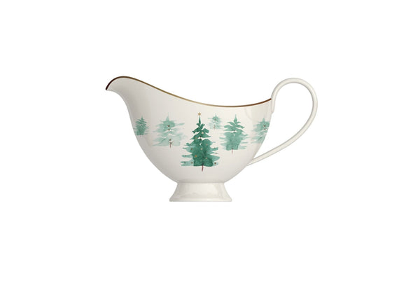 & Co 500-mL Mica Gold Porcelain Winter Tree Gravy Boat T3I7