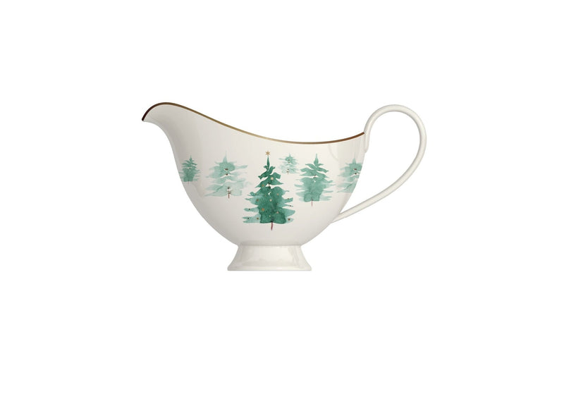 & Co 500-mL Mica Gold Porcelain Winter Tree Gravy Boat T3I7