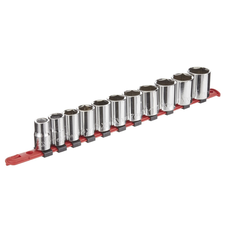 1/2-in Drive 6 Pt. Socket Set, SAE, Nickel-Chrome Plating, 11-pc T6M8