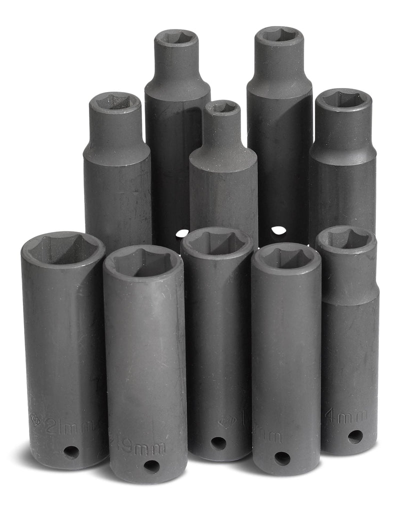 1/2-in Drive Deep Impact Socket Set, Metric, 10-pc P1M0