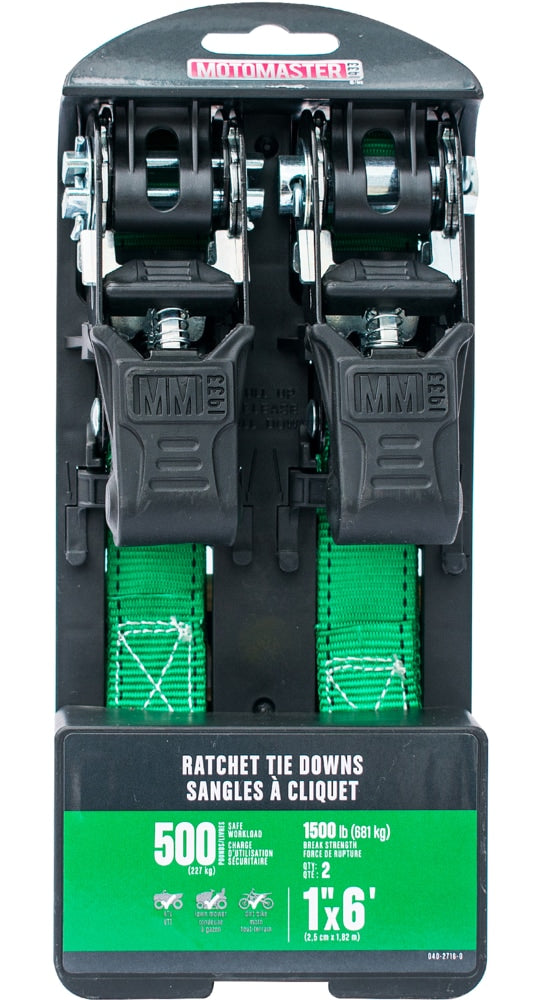 1,500-lb Padded Ratchet Tie Down Straps, Weatherproof, 1-in x 6-ft, 2-pk Z7X5 - product image 2