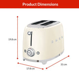 50's Retro 2-Slice Toaster, Cream F7F5 - product image 5