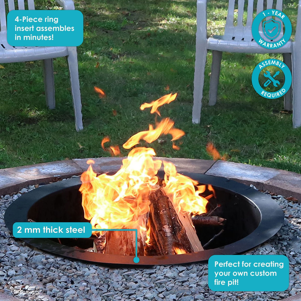 Decor Heavy Duty Fire Pit Ring Liner, 39-in L1L3 - product image 4